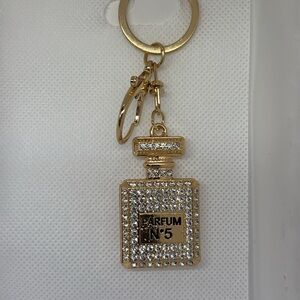Rhinestone Parfum No 5 keychain and bag charm
